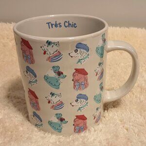 NWT~Fig & Fern Dogs Accessorized in Paris Fashion Looking "Tres Chic" 20 oz. Mug